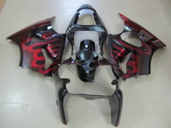 

Injection molding plastic fairing kit for Kawasaki Ninja ZX6R 00 01 02 red flames black fairings set ZX6R 2000 2001 2002 SX05