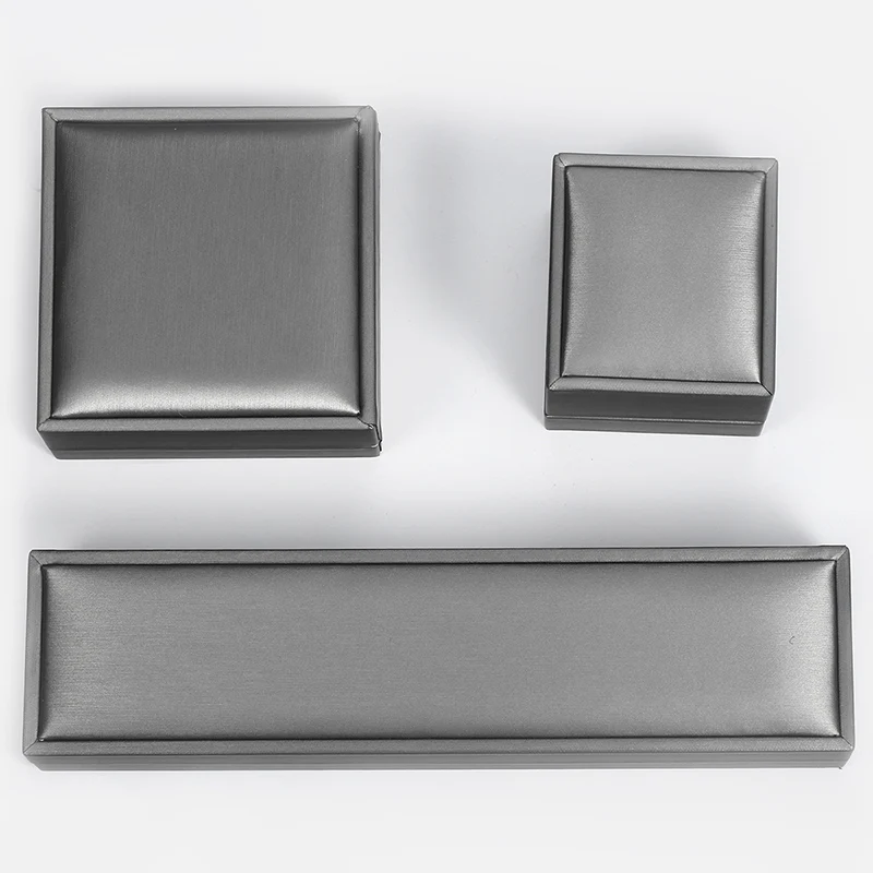 1pc Square Jewelry Box For Rings Earrings Bracelet Necklace Holder Luxury Jewelry Organizer Display Gifts Box Velvet Gray BOXM01