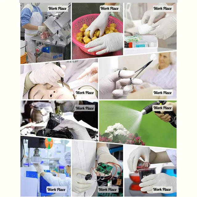 100pcs/lot Disposable Latex Medical anti-virus Gloves Universal Cleaning Work Finger Gloves Protective Food Cosmetic for Safety 5