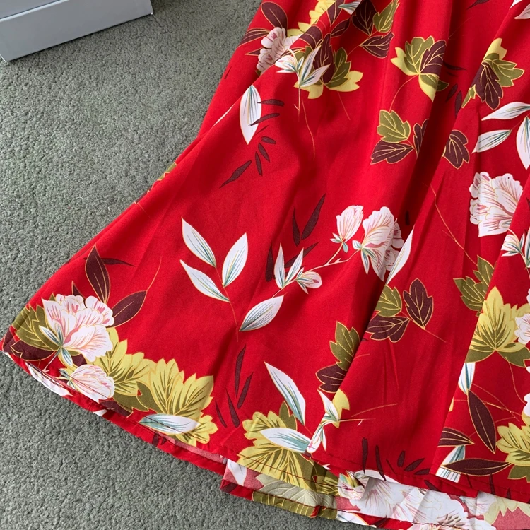 Neploe Floral Print Women Dress New Slash Necj Sleeveless Camis Vestido Summer 2020 Sexy Korean Backless Female Dresses 44533