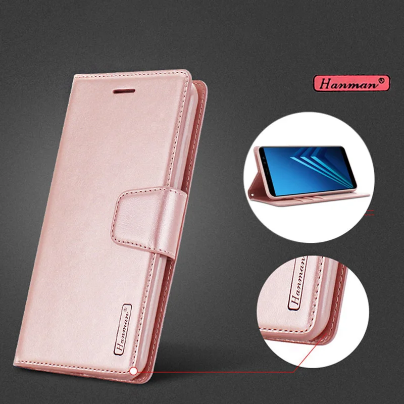 

Hanman Leather Wallet Cover Case For Samsung Galaxy A6 A6+ A6 A8 Plus J4 J6 J8 2018 A530 A730 J400F J600F J810F /DS Phone Shell