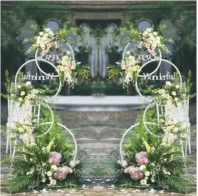 New style wedding props background ring arch road lead wedding tie yi hua yi ring ring ring ceiling ring.