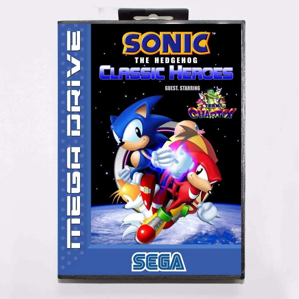 Карточка игровая 16 бит для Sega Mega Drive Sonic The Hedgehog Classic Heroes|16 bit|md game16 bit md |