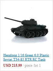 2,4G Henglong 1/16 зеленый 6,0 Пластик Ver советский T34-85 RTR радиоуправляемая модель танка 3909 TH12925