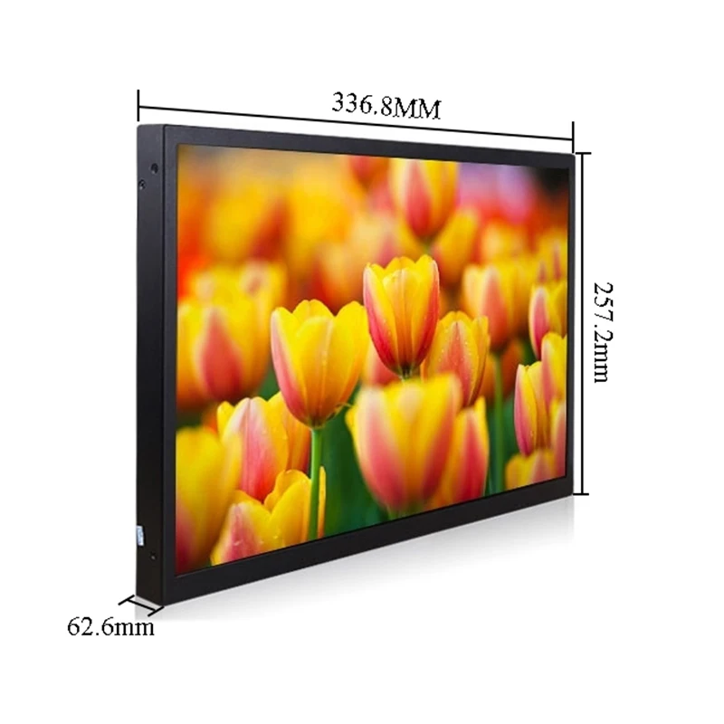

HFSECURITY 15 Inch 1024 * 768P HD CCTV Monitor IPS Screen HDMI BNC VGA Video Display With Metal Case For DVD NVR PC Laptop