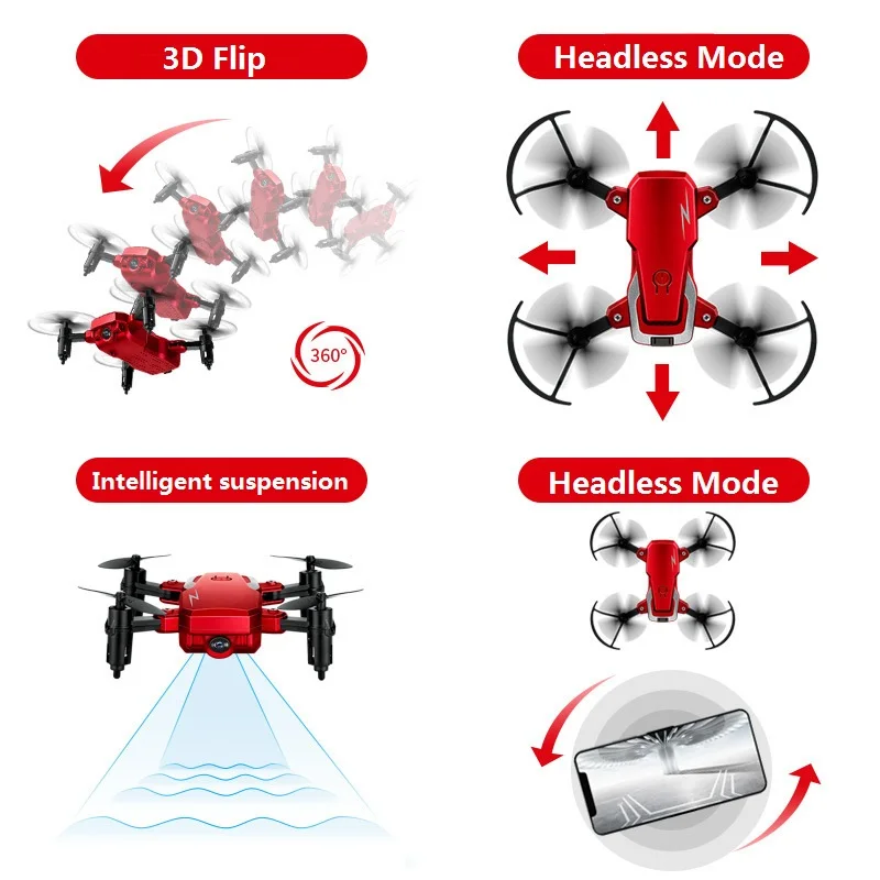 TXD-G1 Foldable Mini RC Drone Altitude Hold Helicopter WiFi FPV One Key Return Take off 360-degree