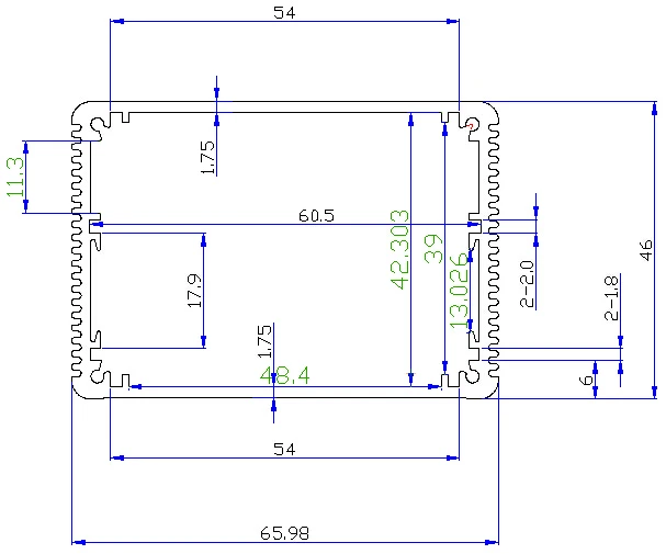 Алюминиевый корпус для PCB POWER shell Electric project box DIY 66*46*100 мм