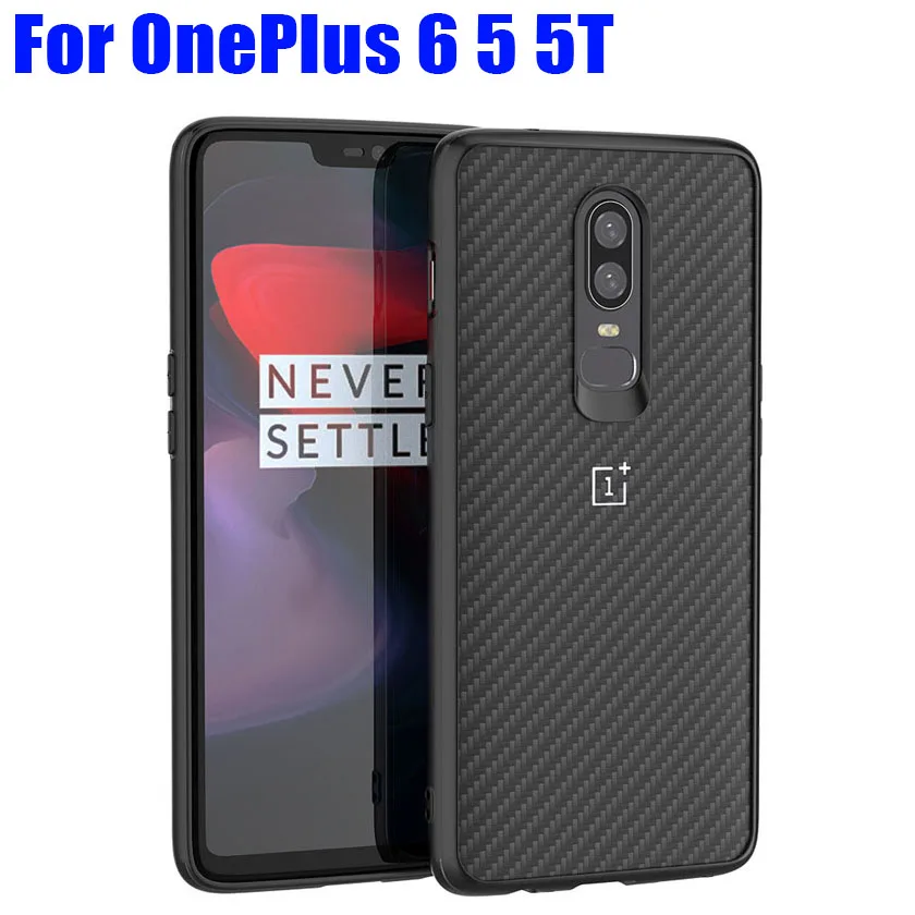 

Case For Oneplus 6 5T Fashion Carbon Fiber Style TPU + PC Shockproof Cover For OnePlus 5 6 OP02
