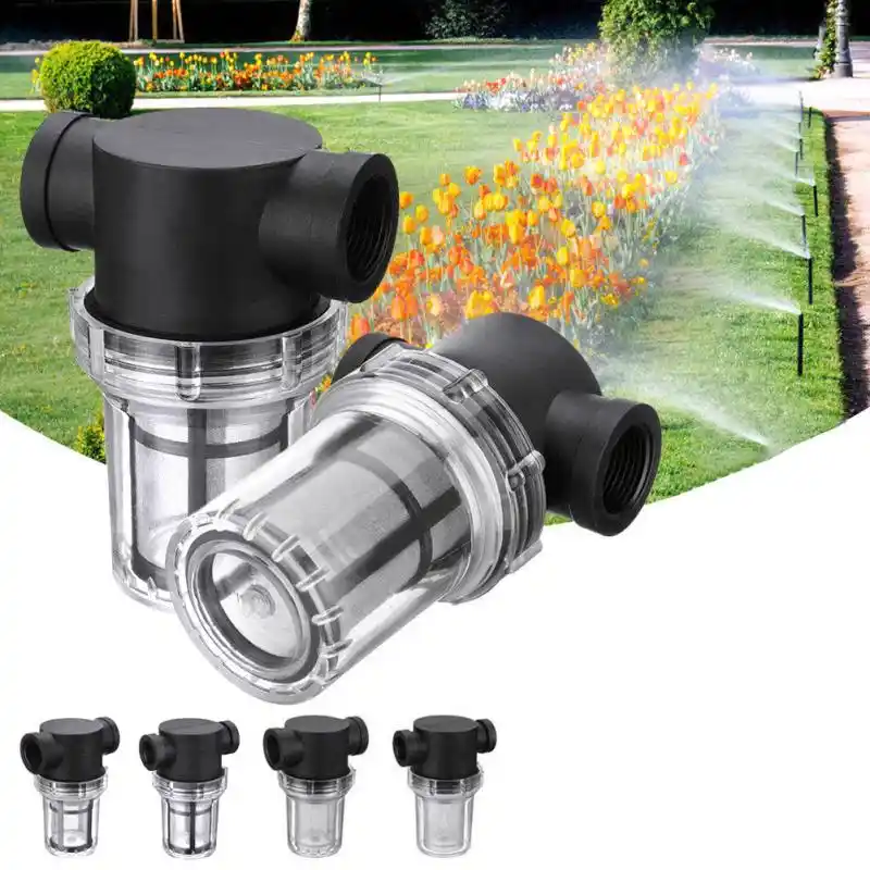 1pcs Garden Pond 1 Inch Inline Mesh Strainer Water Pump Filter