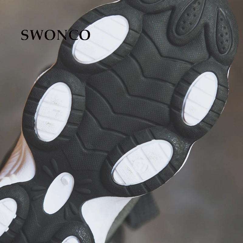 SWONCO/женские зимние кроссовки; коллекция года; кожаная короткая плюшевая теплая обувь для девочек; женская обувь; зимние кроссовки на платформе; повседневная обувь