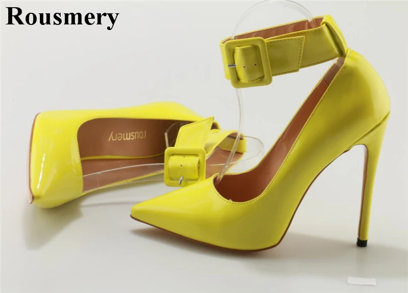 yellow patent leather pumps