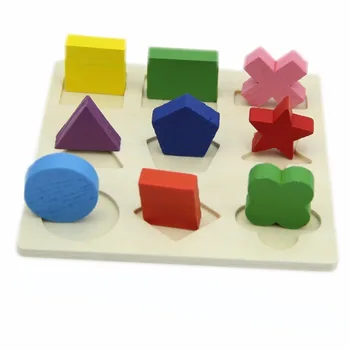 

Baby Kids Wooden Geometry Learning Educational Toy Puzzle Montessori Early W30