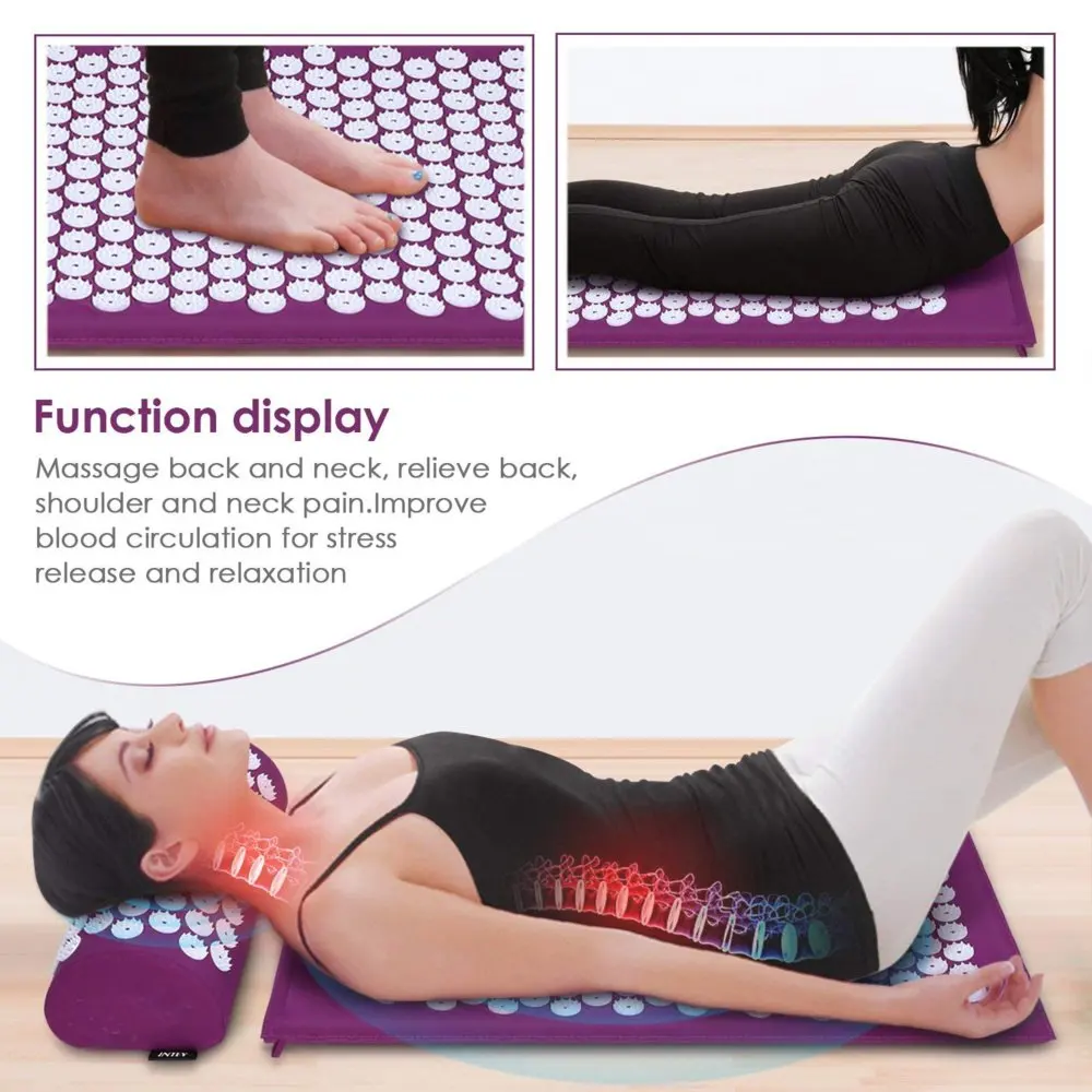 Acupressure Mat Massage Acupuncture Mat and Pillow Set Ideal for Neck Back and Shoulder Pain Pillow Set with Bonus Carry Bag Acupressure Mat Massage Acupuncture Mat and Pillow Set Ideal for Neck Back and Shoulder Pain Pillow Set with Bonus Carry Bag