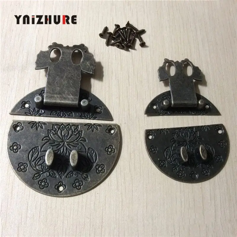 

Vintage Butterfly Clasp Alloy Buckles Wooden Jewelry Box Buckles Wine Box Flower Lock Buckle Decor Hardware,1Set