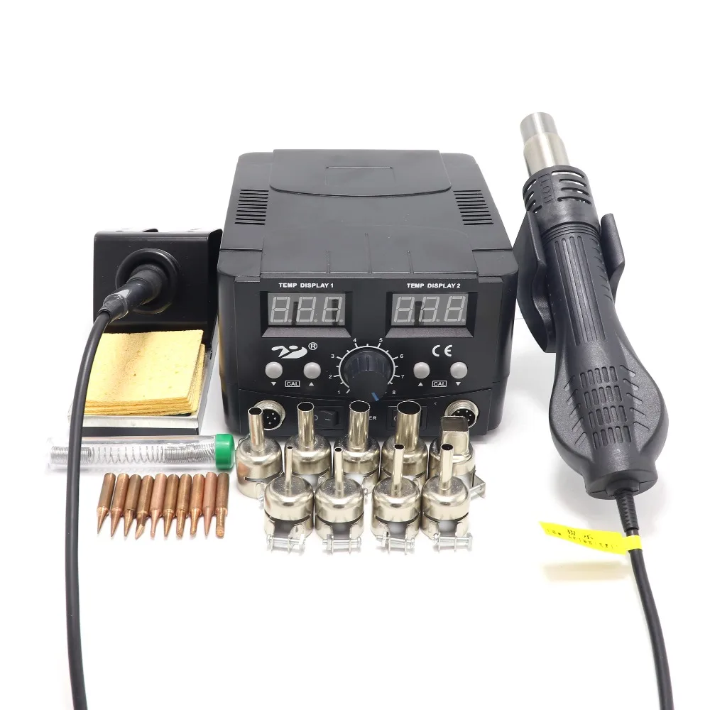 8582D 750 Вт синяя цифровая паяльная станция SMD 2 в 1 для ремонта сварки пайки набор