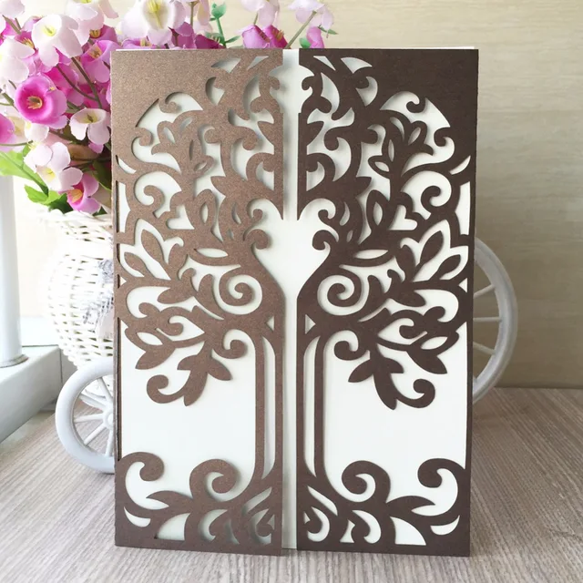 100pcs Very Hot Love Tree Wedding Invitation Card Birthday 100pcs Very Hot Love Tree Wedding Invitation Card Birthday Greeting Cards Gift Box Laser Cut