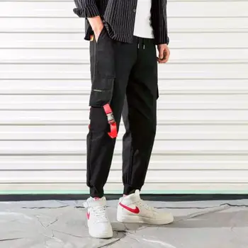 

2019 Men Multi-pocket Harem Hip Hop Pants Trousers Streetwear Sweatpants Hombre Male Casual Fashion Cargo Pants Men Joggers