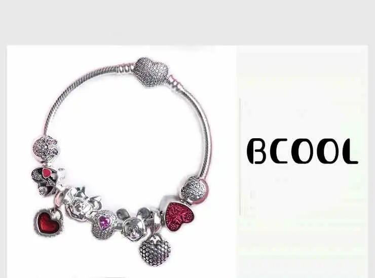 

100%925 Sterling Silver Original 1:1, Fashionable Silver Charm Bracelet, Ocean Series Crystal Beads Bracelet Jewelry