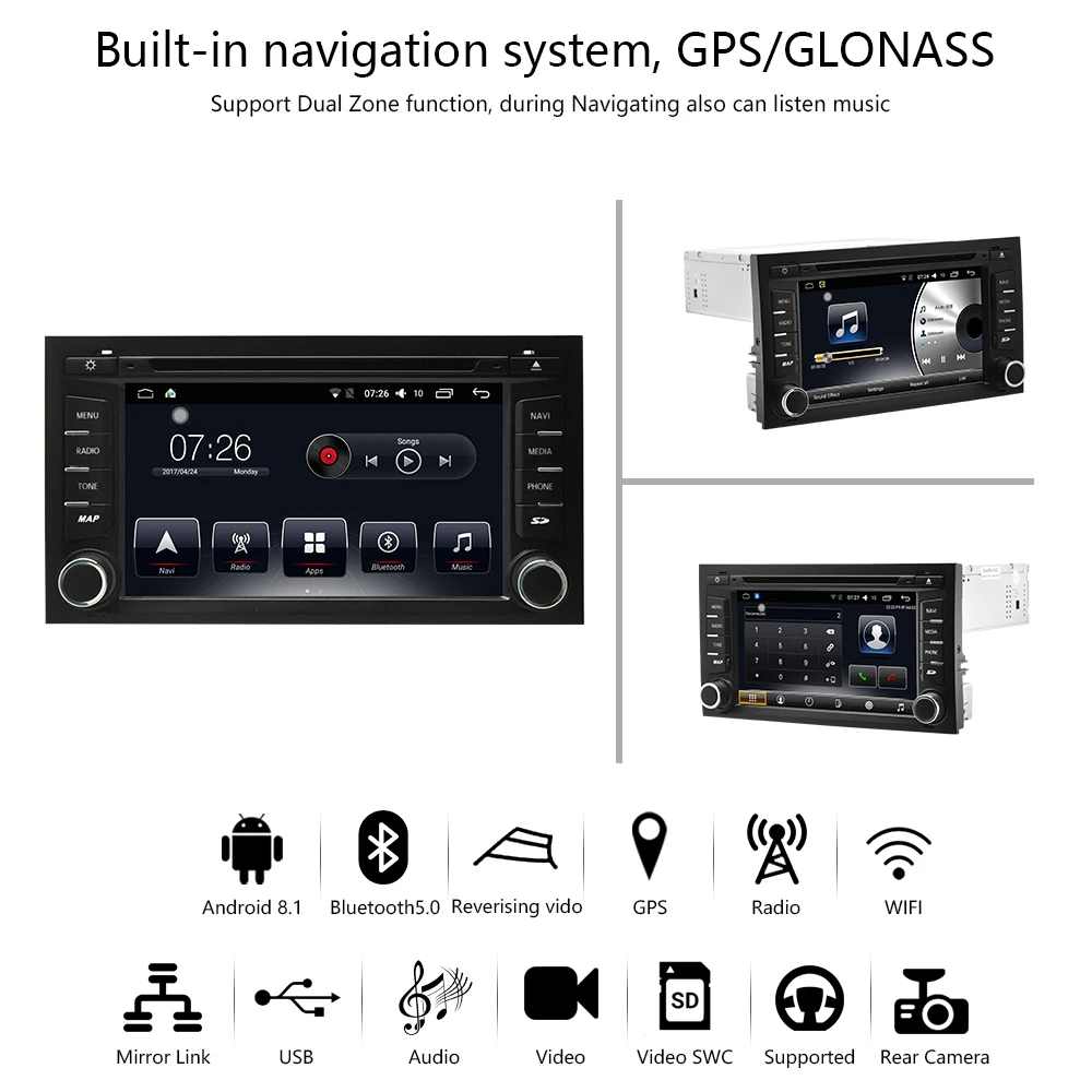 Clearance Car Multimedia player 1 Din Android 8.1 Car DVD For VW/Volkswagen Seat Leon 2011-2017 7" 4G/32G/64G touch screen car Radio GPS 3