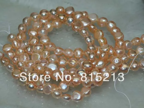 

wb 00135 Natural Rare light pink 4strs AAA10-11mm very luster nugget pearl