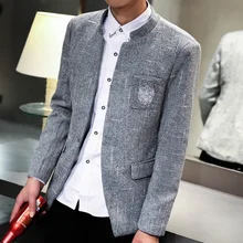 YASUGUOJI шерстяной деловой блейзер для мужчин утолщенный Мужской Блейзер Куртка мужская мода костюмы Тонкий мужской блейзер повседневный костюм куртка