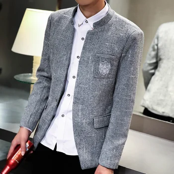 

YASUGUOJI new wool business blazer for men thicken mens blazer jacket men's fashion suits slim man blazer casual suit jacket