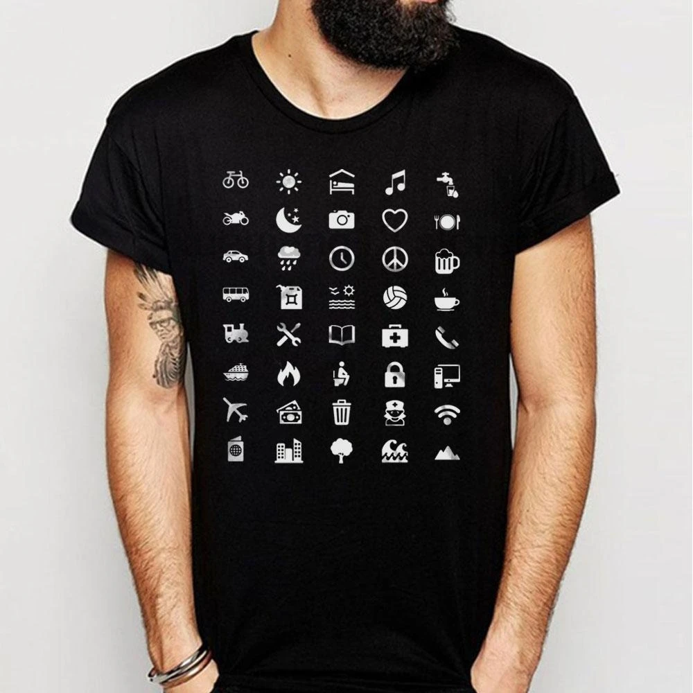 

Travel Icon Traveller Backpacking Global World Iconspeak New Men'S T Shirt
