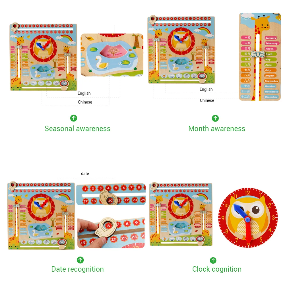 Детские развивающие деревянные игрушечные часы доска-календарь развивающие часы шоу календарь диаграмма Дата сезон погода дети когнитивные игрушки