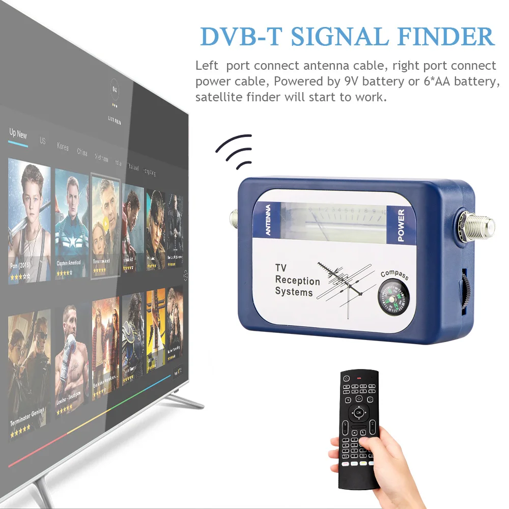 Цифровой спутниковый локатор Fornorm DVB T искатель сигнала с компасом антенна