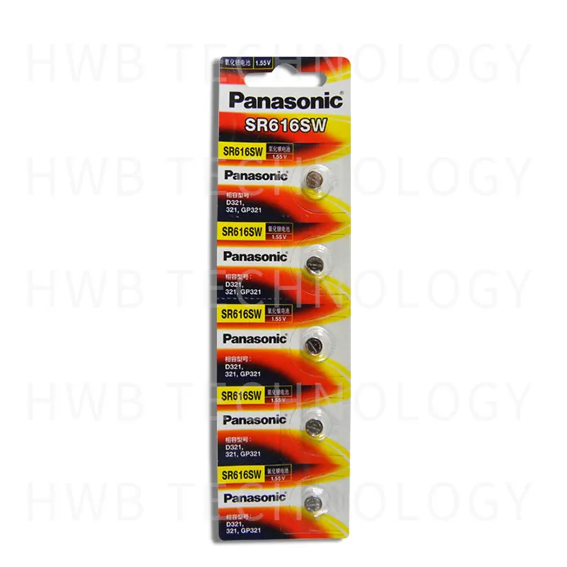 Оригинальный Panasonic 2 шт./лот SR616SW Серебряная оксидная кнопка батареи D321 321 GP321 6 8 мм *