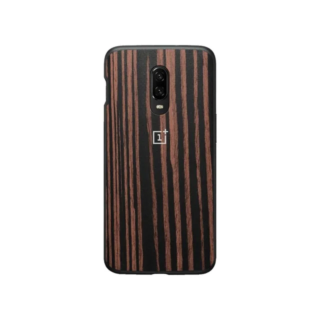 Чехол для oneplus 6 t,, официальный защитный чехол для oneplus, силиконовый/Песчаник/Карбон/откидной Чехол для oneplus 6 t, чехол - Цвет: Ebony Wood Bumper