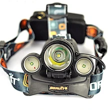 Headlamps 3T6 3XCREE XML T6 LED Headlight lampe frontale 5000 Lumens Head Lamp+1pcs charger+1pcs car charger+2pcs 18650 battery