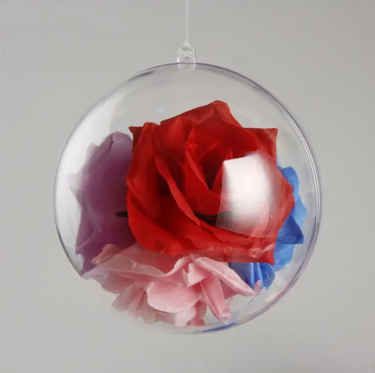 Adornos de plástico transparente de 100mm, bola de plástico, bolas redondas y transparentes, adornos para fiesta de boda, decoraciones de Navidad SN1941