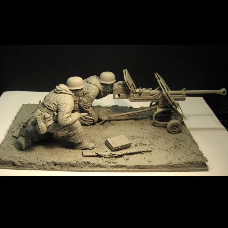 

1/16 Fallschirmjagers /W 2.8cm sPzB41 Gun (Eastern Front 1943) Two people Resin Figure soldiers GK WWII Uncoated No colour