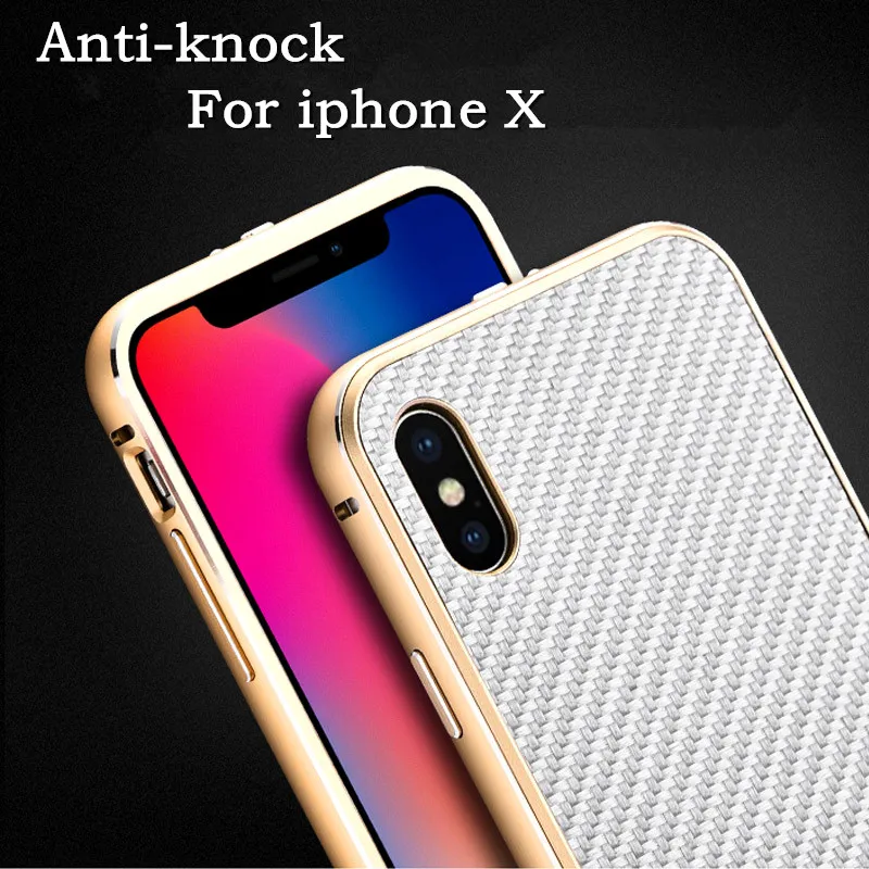 Оригинал IMatch Роскошные углеродного Волокно элемент назад чехол для Apple IPhone X