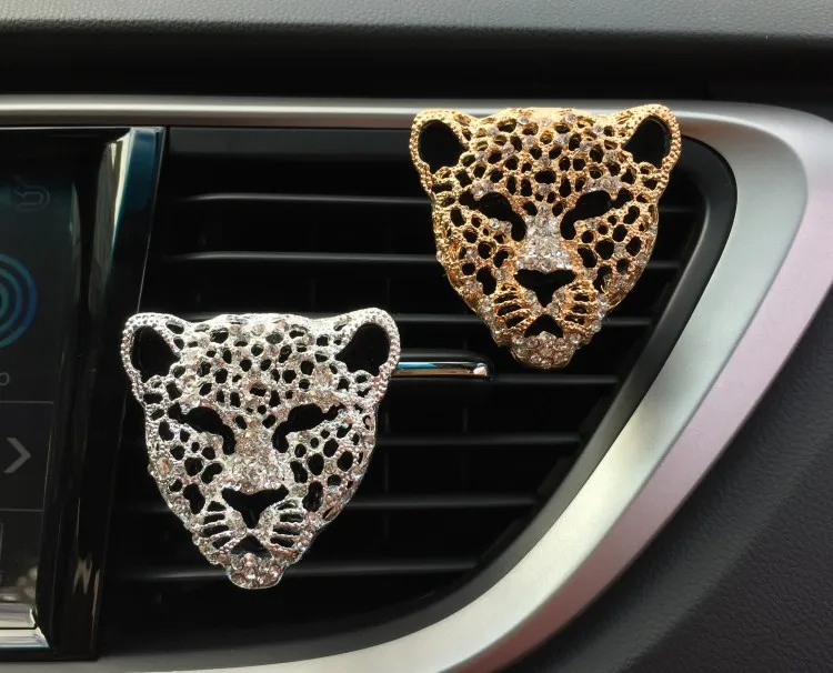 

Auto Interior Decor Aroma Car Diffuser Vent Clip Car Air Freshener Diamond Leopard Solid Perfume Air Freshener Clip XCZ532