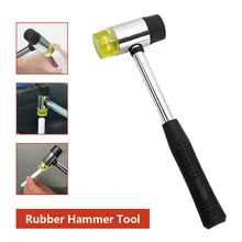 1" длина 25 мм двусторонний мягкий сенсорный молоток черный пластиковый с покрытием рукоятка с двойной головкой резиновый молоток ручной инструмент Кожа DIY инструмент