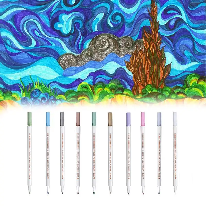 

Metallic Paint Marker Pen Colorful DIY Album Pen Calligraphy Art Brush