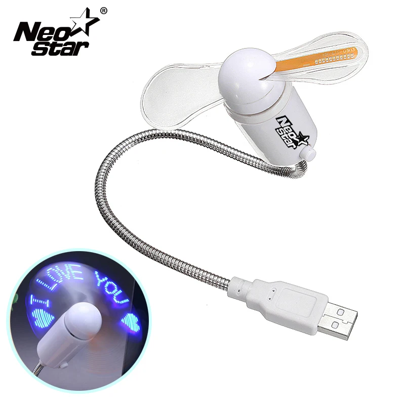 Portable USB Fan Flexible Mini USB Gadgets With LED Light Display