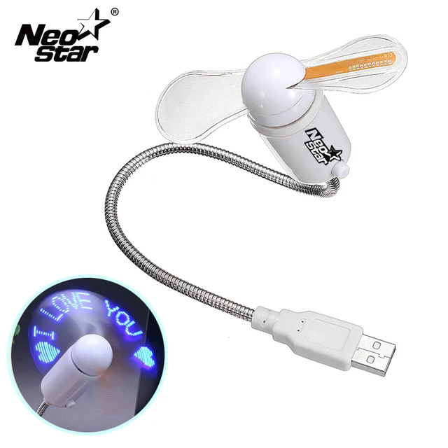 Portable USB Fan Flexible Mini USB Gadgets With LED Light Display Imitation Clock USB Gadget For