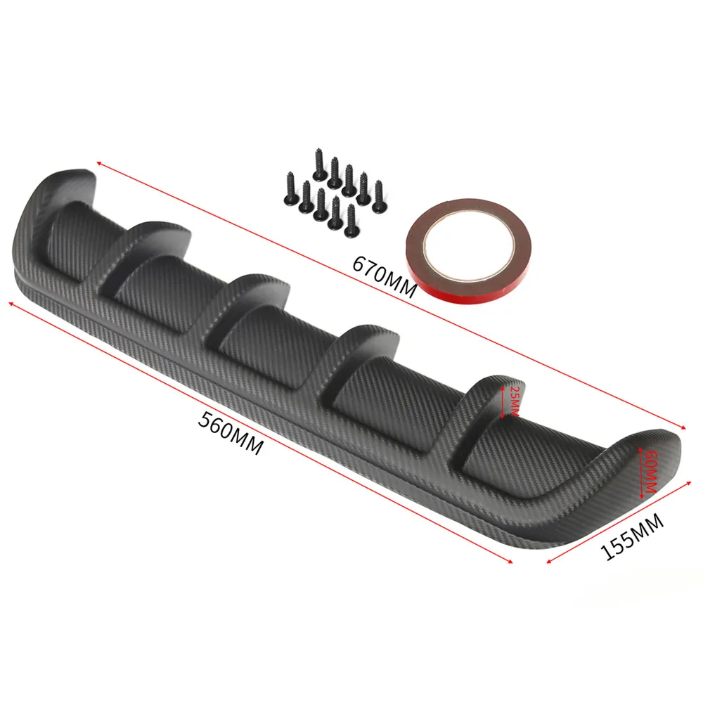 Fit Aerio Bolt On Carbon Fiber Texture Matte Finish ABS Rear Bumper Diffuser