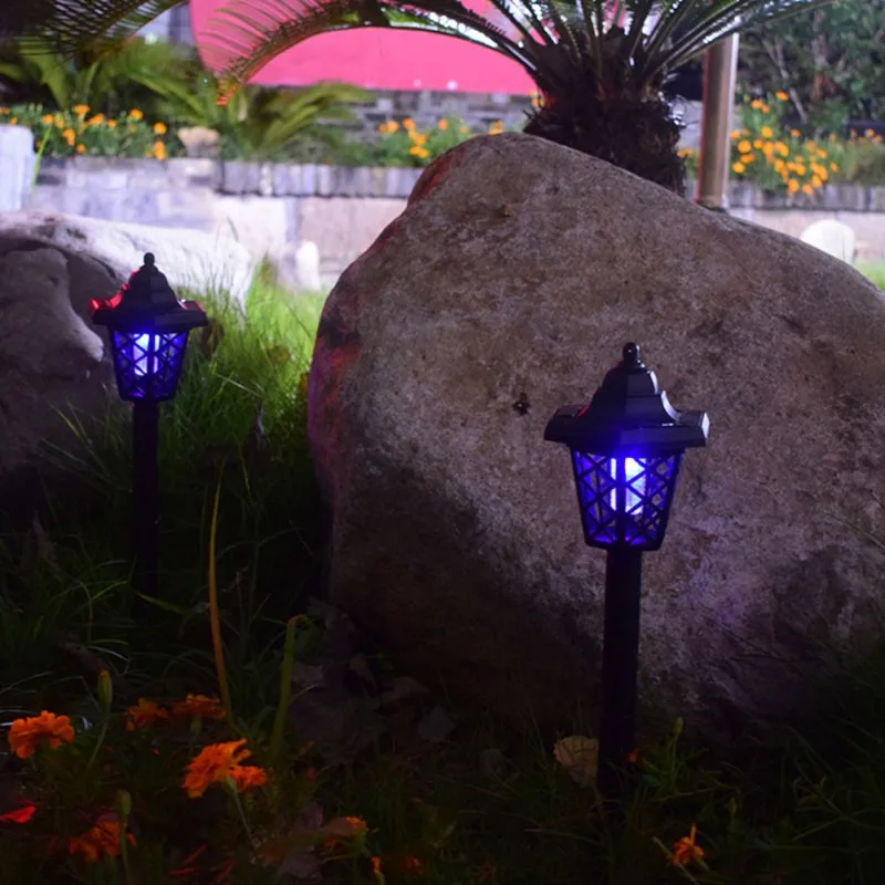 Солнечный светодиодный москитные лампы москитные сад убийца двор открытый двойное освещение электронный Тип