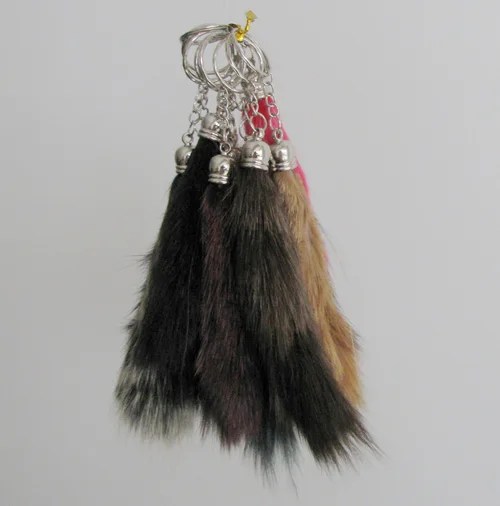 

free shipping cheap real fox fur keychain for gift colors natural fur key chain for birthday gift