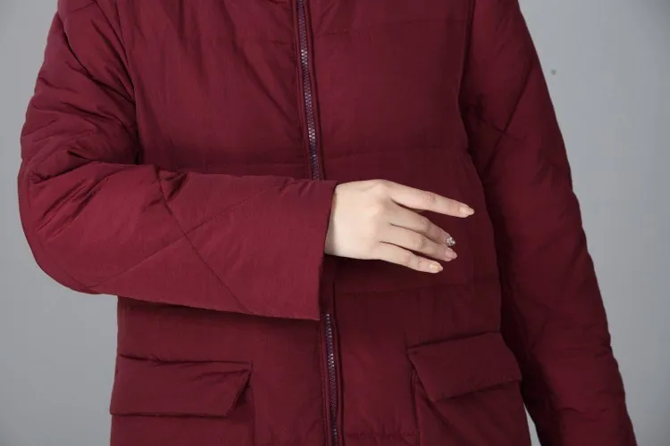 Новинка, женские свободные парки среднего возраста, женская зимняя утепленная куртка средней длины, хлопковое пальто с капюшоном, женская верхняя одежда размера плюс