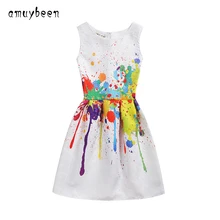 Платье для девочек; Одежда для девочек; летний костюм с цветочным узором; праздничные платья для девочек-подростков; Повседневная хлопковая одежда; Новинка года; брендовая одежда