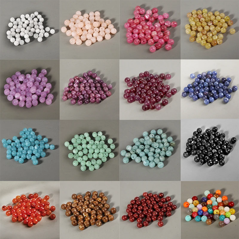 

50pcs Acrylic Clouds Beads 8mm Effect Round BEADS Spacer Loose Beads DIY Jewelry Making Necklace Bracelet Earrings Accessories