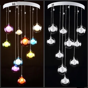 

Modern minimalist restaurant LED living room pendant light bedroom lamp glass ball bubble lamp creative colours ZH ZL326