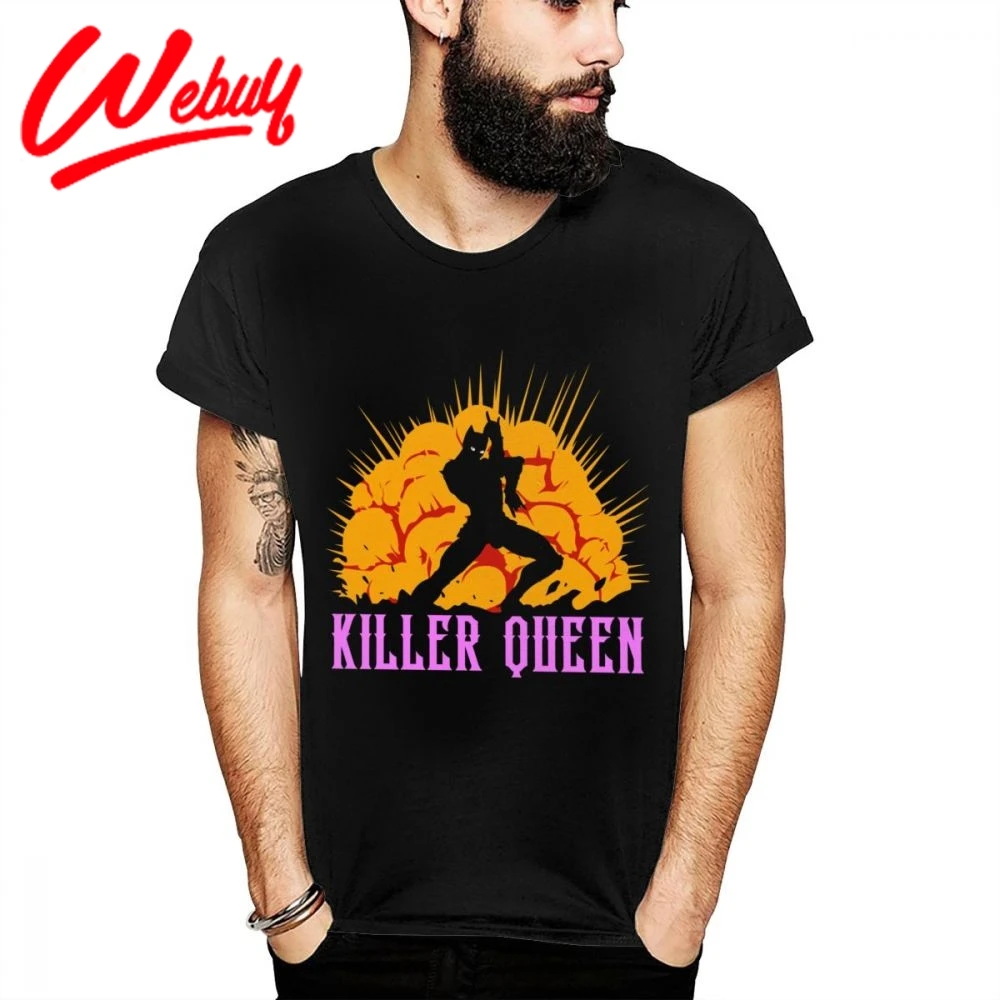 Killer Queen JoJo Необычные Приключения футболка для мужчин Уличная S-6XL с круглым