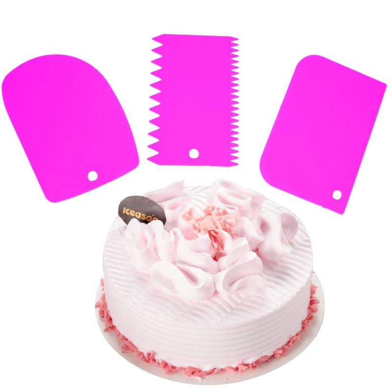 Торт скребок классический Fondant(сахарная) инструмент для декорирования многофункциональное лезвие Пластик торт выравниватель, кухонная лопатка набор