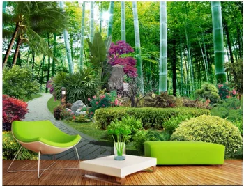 

Custom photo 3d room wallpaper Garden bamboo fresh TV background wall Home decoration 3d wall murals wallpaper for wall 3 d